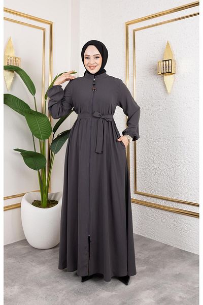 HARMAN BUTİK Women Mevlana Model Rabia Crepe Ferace