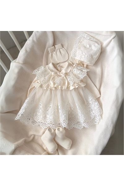 DIDuStore Ni̇pperland Girl 0-3 Months Lora Lace Set of 5