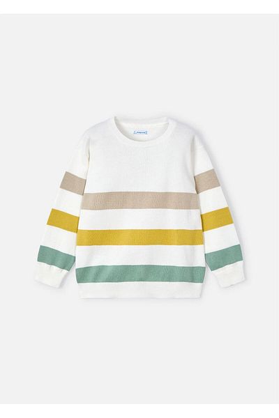 MAYORAL Boy's Striped Sweater Ecru-Yellow 3366