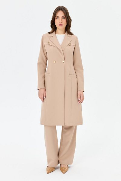 Esswaap Double Aller Detailed Polyviscon Suit Mink