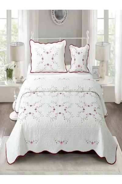 RISHAHOME 4-Piece Solid Embroidery Comforter Set Single Size – Bison Hide, with Fitted Sheet & Pillow Cases