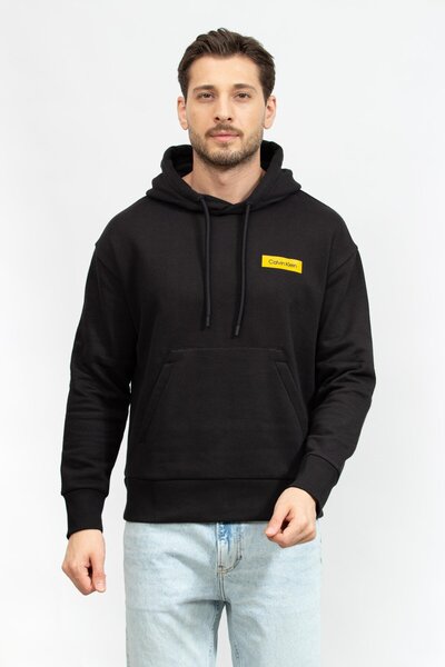 Calvin Klein Erkek Marka Logolu Uzun Kollu Rahat Siyah Sweatshirt K10k112237-beh