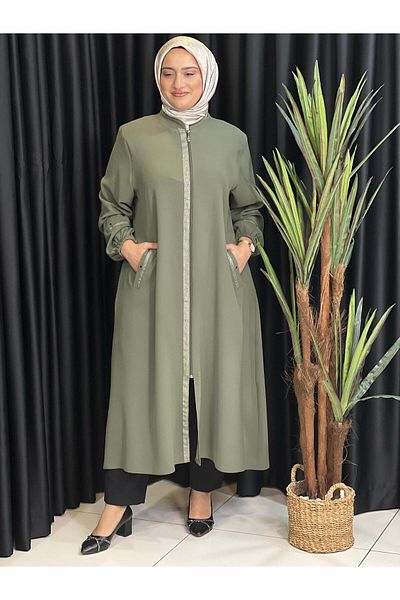 Butik büyük beden Капак с лента отпред