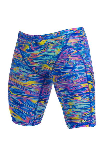Funky Trunks Jam Stir Crazy Men's Swimsuit – Knee Length Training Swimsuit