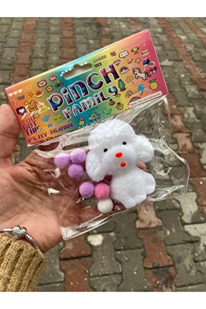 synshop Sevimli Kıvırcık Köpek Pati Patisi Taba Jel Beyaz Yumuşak Squishy Str...