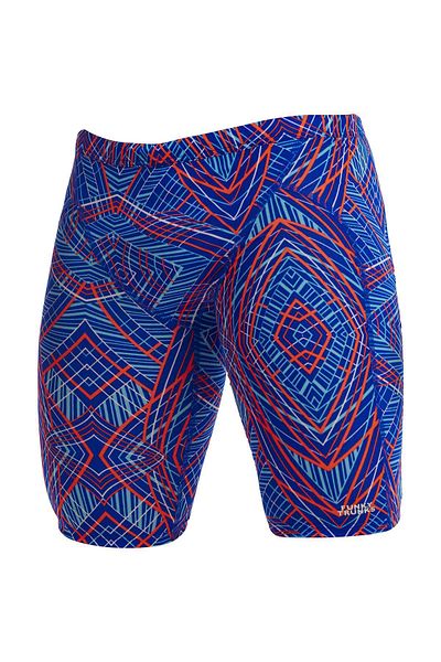 Funky Trunks Jam Frequency Men's Swimsuit – Knee Length Training Swimsuit