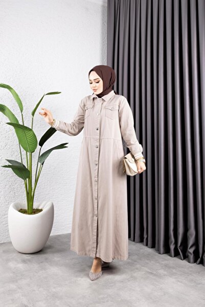 HARMAN BUTİK ΓΥΝΑΙΚΕΙΟ ΚΑΠΑΚΙ ΒΑΜΒΑΚΙ GABARDIN ΜΕ ΚΑΠΑΚΙΑ