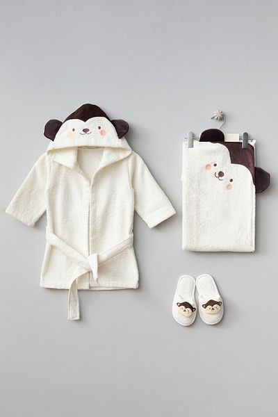 Bebitof Bathrobe Fox Patterned 100% Cotton