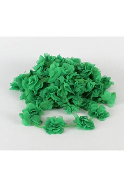 OZN AKSESUAR Ornament floral tăiat cu laser, floare din material textil, floare din tul, floare cu panglică (2mt) verde