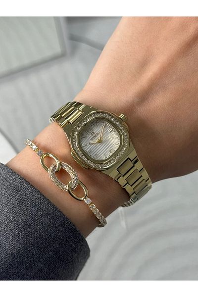 Homies Guaranteed Premium Women's Wrist Watch Gold (White Dial) Rshms-183