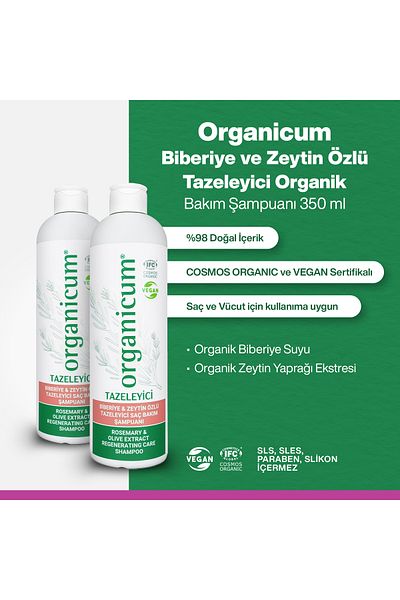 Organicum Refreshing Organic Care Shampoo with Rosemary and Olive Extract 350 ml
