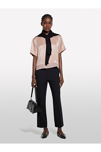 Sisley Kadın Siyah Streç Viskozlu Fransız Cepli Pantolon