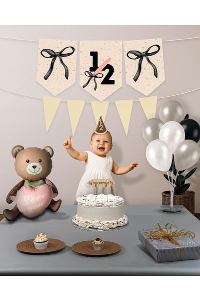 SmyrnaDesing 1/2 Month Half Age Party Set