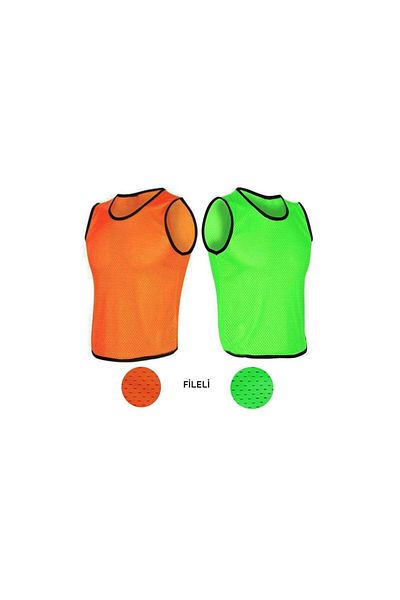 GNC Tekstil 10 Pieces of Mesh Training Vest 5 Orange - 5 Green Football and All Sports Branches