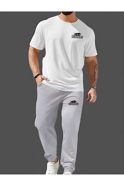 REBRAND Sportswear Oversize T-Shirt Set - Printed Top and Bottom Tracksuit