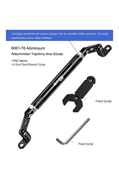 Nukrotech GİDON ARA BAR HB6 2 AYNA DİBİ ARASI CROSSBAR ÇUBUĞU VE DENGE ÇUBUĞU