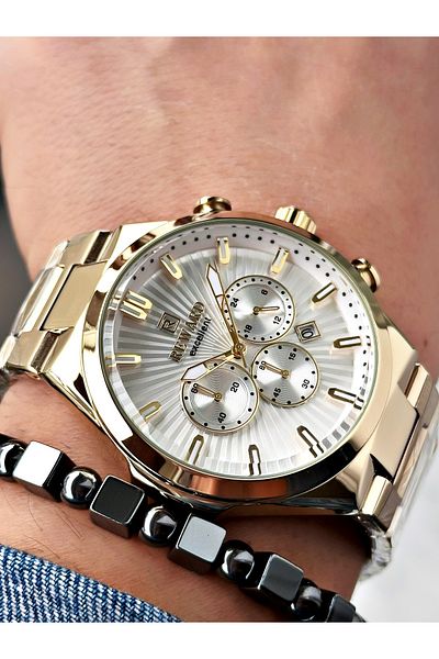 Reward Gold Color Functions Active Men Wrist Watch + Bracelet