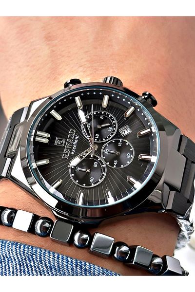 Reward Black Color Functions Active Men's Wrist Watch + Bracelet