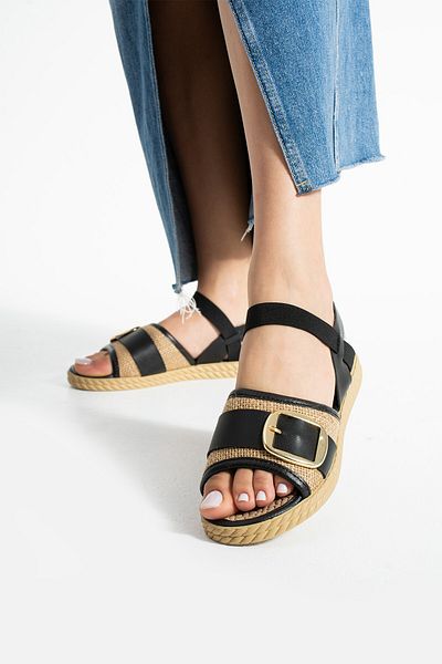 Glenz Women's Daily Buckle Elastic Summer Sandals Ts1187