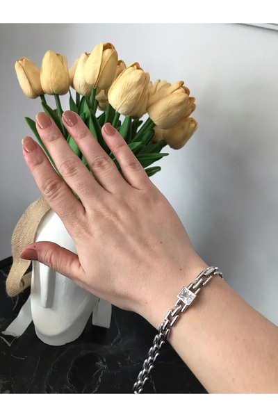 shop Çelik Bileklik Tek Taş Paslanmaz Silver 316l Kararmaz Suya Dayanıklı Parlak