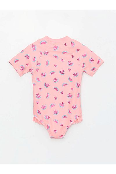 LC Waikiki LCW Kids Quick Dry κοντομάνικο μοτίβο καρπούζι με στάμπα για κορίτσια για νήπια/παιδικά μαγιό