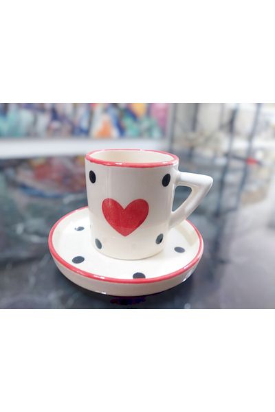 Ganita home Coffee Cup Gift Mother's Day Birthday Single Red with Heart