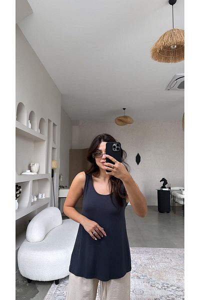 Buket Teke Anthracite Thick Strap Casual Tank Top
