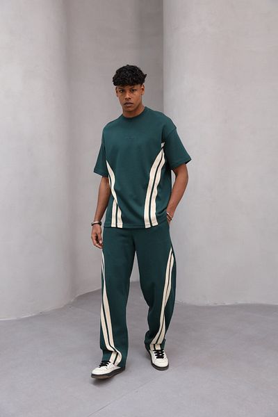 The Champ Clothing Relaxed Cut Stripe Detailed Minimal Striped Oversize Men's Casual Suit