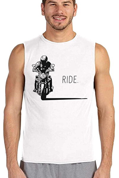 ROCKANDROLL Moto Shade alb tăiat maneca bărbați fără mâneci Tshirt Tank Top