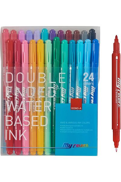 Dong-A My Color Brush Double Tip Felt Tip Pen 24pcs