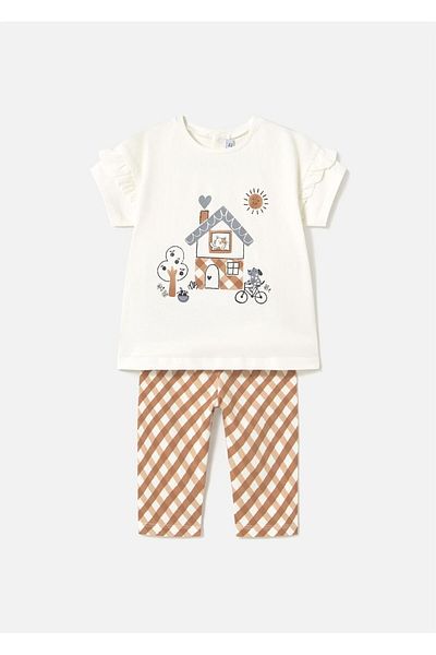 MAYORAL Baby Girl Printed T-Shirt Leggings Set Brown 1739
