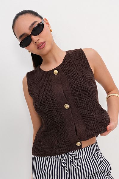 Addax Buttoned Knitwear Vest Y25101