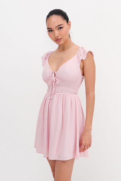 Addax Front Tie Mini Dress E17199