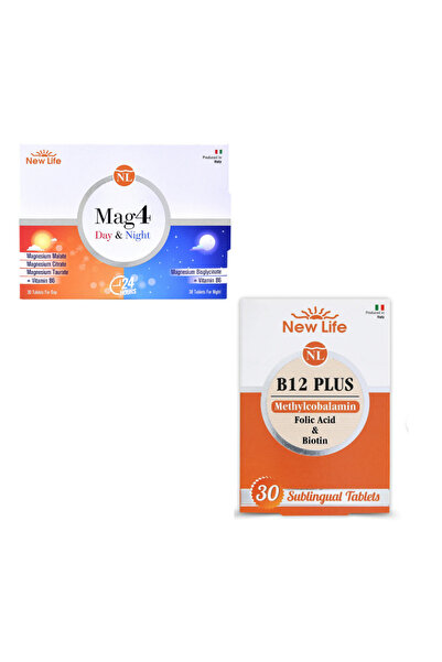 New Life B12 Plus 30 Dilaltı Tablet + New Life Mag4 Day & Night 60 Tablet