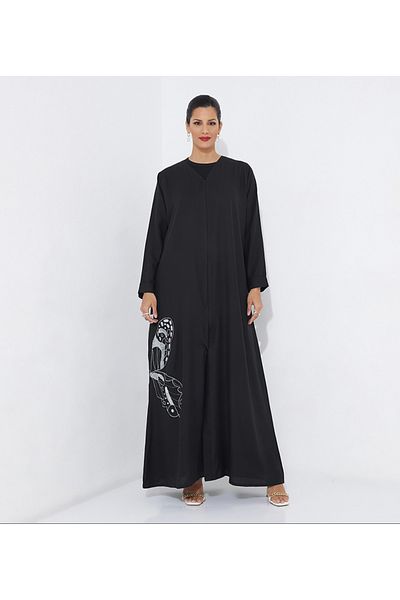 Rosette Abaya Silver-Butterfly