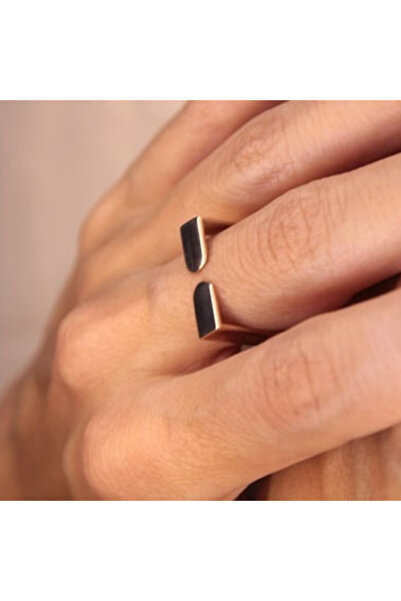 FasekGold Gümüş Yüzük - Kalın Dikdörtgen Modern Tasarım Taşsız 925 Ayar Gümüş...