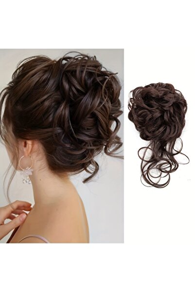 Fenomen Peruk Ελαστική πόρπη με κουλούρα - καφέ