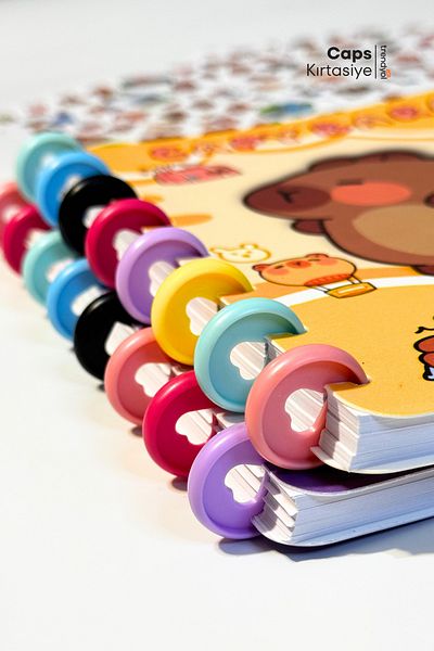 caps office 2 Capybara Themed Circle Hardcover 160 Page Notebook & 4 Page Native Sticker Set