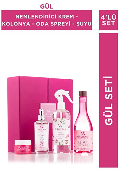 Volkan Ates Natural & Beauty Gül Seti (Gül Özlü Nemlendirici Krem - Gül Kolon...