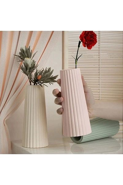 DEYART Bohemian Style Large Size Vase Striped Scandinavian Vase