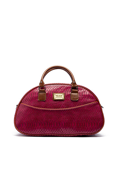 By Hakan GK68 Yılan Desenli Seyahat El ve Omuz Valizi Spor Hastane Çantası VİŞNE ÇÜRÜĞÜ