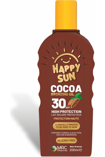 MRC Pharma زيت الشمس هابي صن كاكاو 30 عامل حماية من الشمس (SPF).