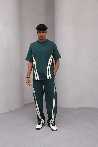 The Champ Clothing Relaxed Cut Stripe Detailed Minimal Striped Oversize Men's Casual Suit