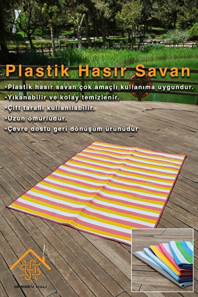 SİMEREV HALI HOME CONSEPT Simerev Halı Hasır Savan Mat Plaj Kamp Piknik Bahçe...