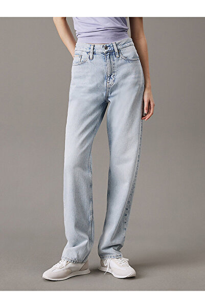Calvin Klein Kadın Pamuklu Straight Model 5 Cepli Mavi Jeans J20J225132-1AA