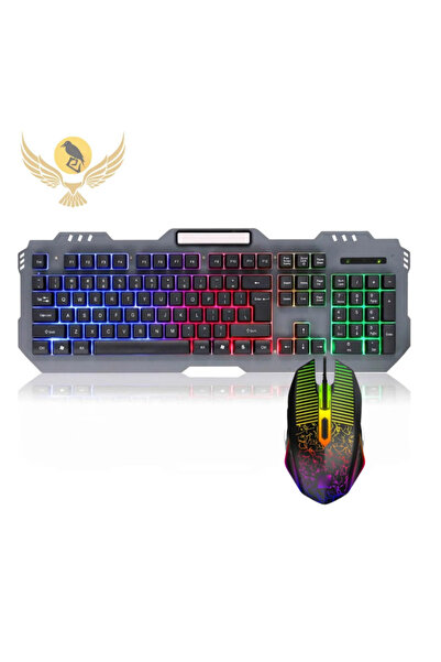 CROW'S TECH Lord 2in1 Rgb Işıklı Oyuncu Klavye Işıklı Klavye Mause Set Gaming...