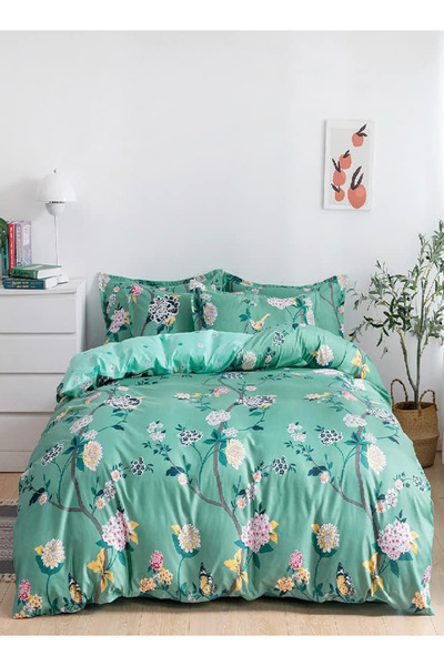 RISHAHOME 6-Piece Double Duvet Set – Microfibre, 1 Duvet, 1 Sheet, 4 Pillowca...