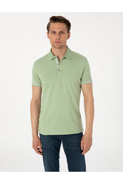Pierre Cardin Μπλουζάκι Light Khaki Slim Fit 50302616-VR183