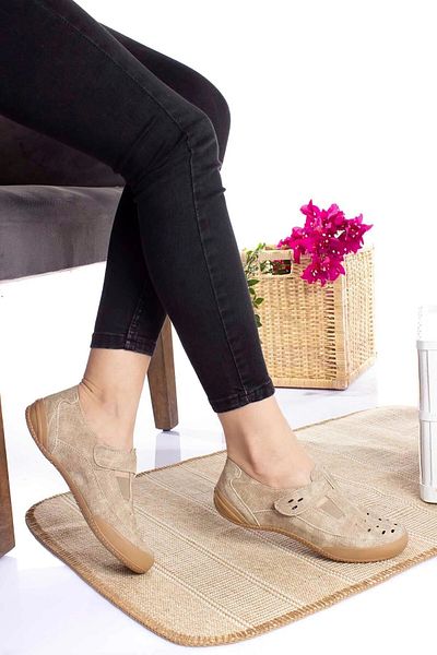 KAFKASLAR AYAKKABI Orthopedic Soft Daily Velvet Sports Model Ballet Shoes