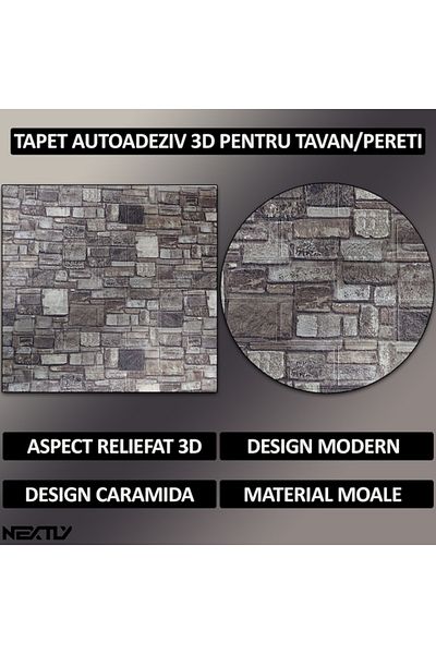 NEXTLY Set 20 X Tapet Autoadeziv 3d , Pentru Perete Sau Tavan, Waterproof, Ajustabil, Suprafata